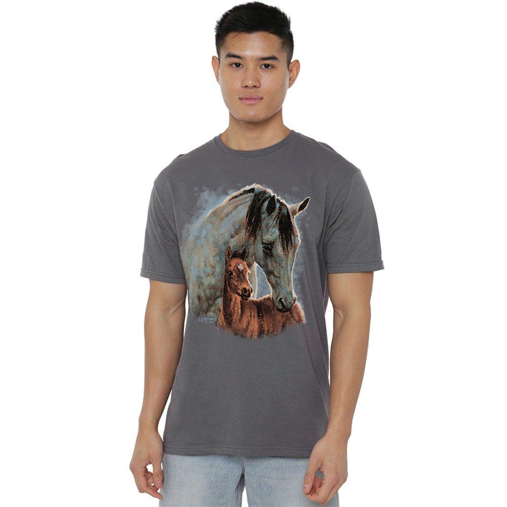 Grey - Other - Wild Wings Painted Horses T Shirt Charcoal - 1