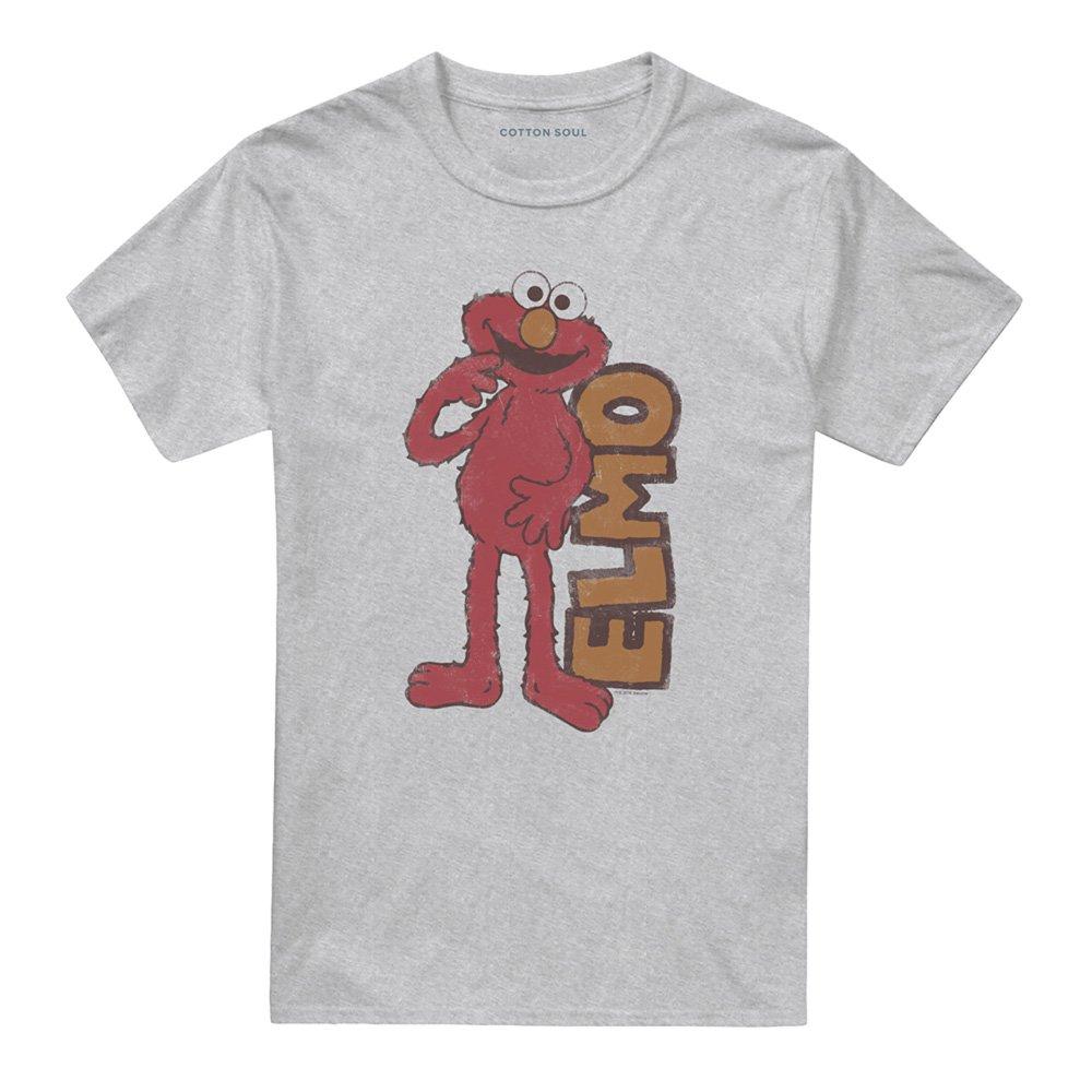 Grey - Sesame Street - Sesame Street Vintage Elmo T Shirt Athletic Heath - 4