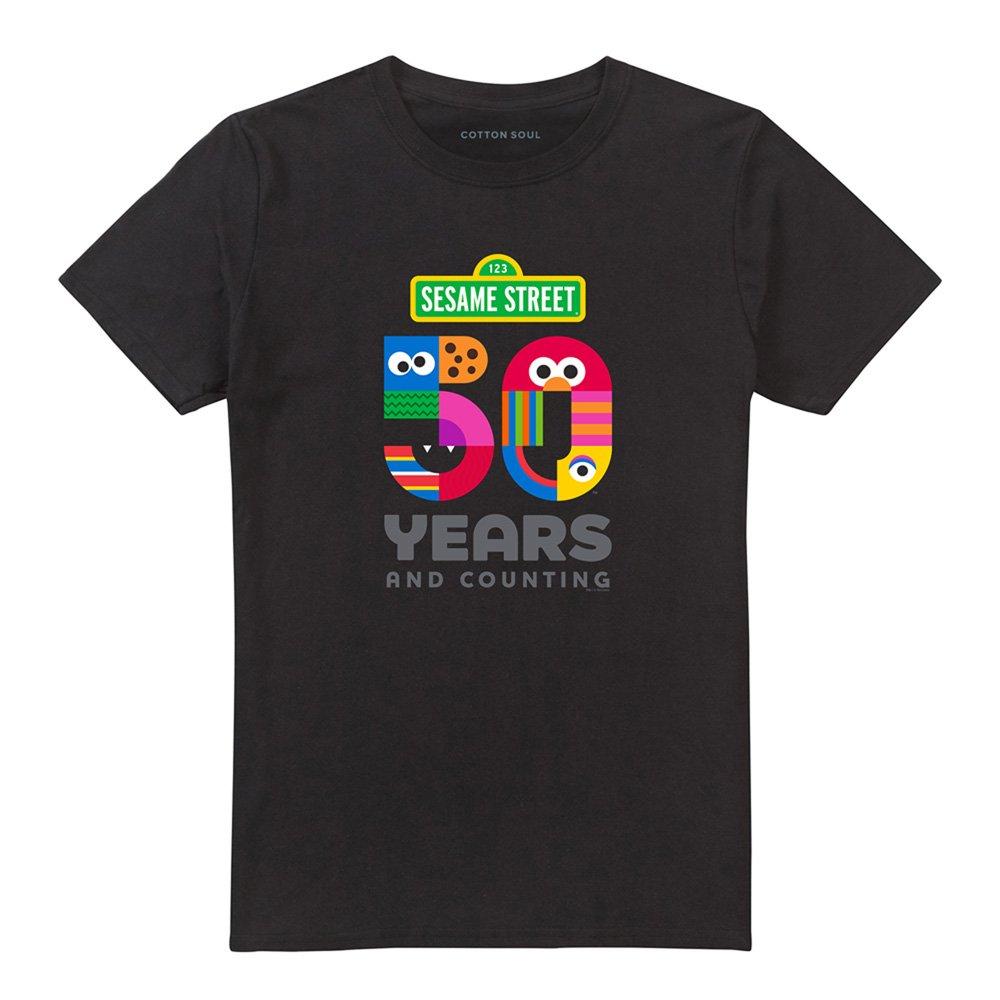 Black - Sesame Street - Sesame Street 50 Years Logo T Shirt Black - 4