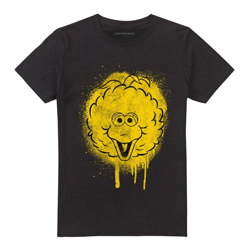 Black - Sesame Street - Sesame Street Big Bird Graffiti Spray Face T Shirt - 4