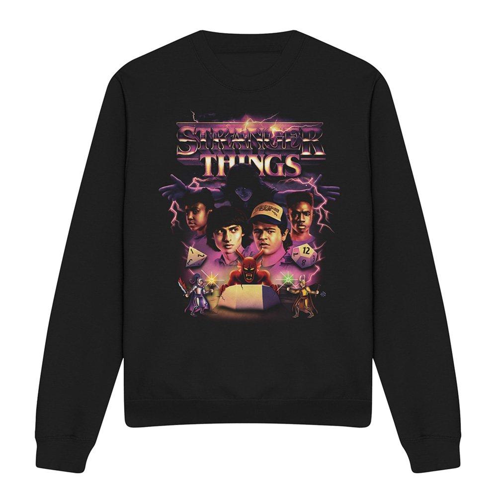 Black - Stranger Things - Stranger Things Group Thunder Metal Band Sweatshir - 4