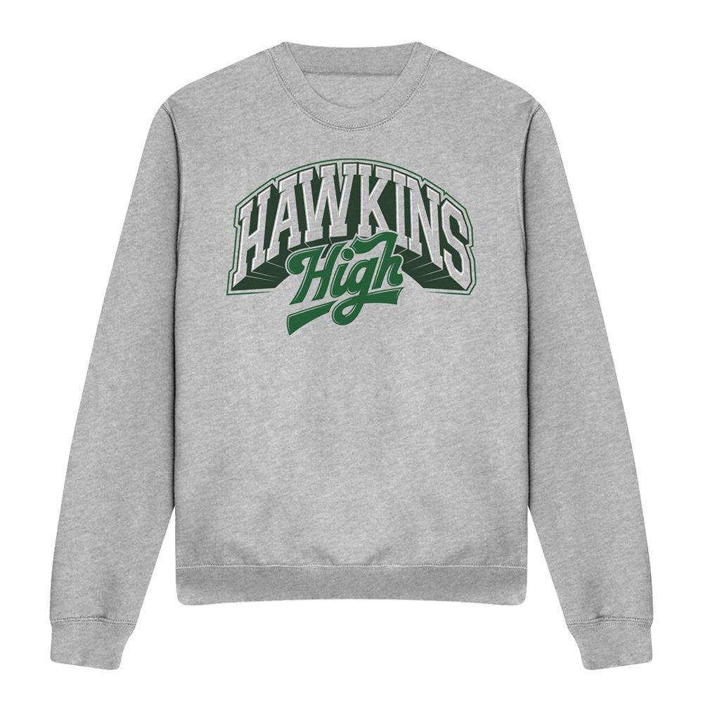 Light Grey - Stranger Things - Stranger Things Hawkins High Logo Sweatshirt Athl - 4