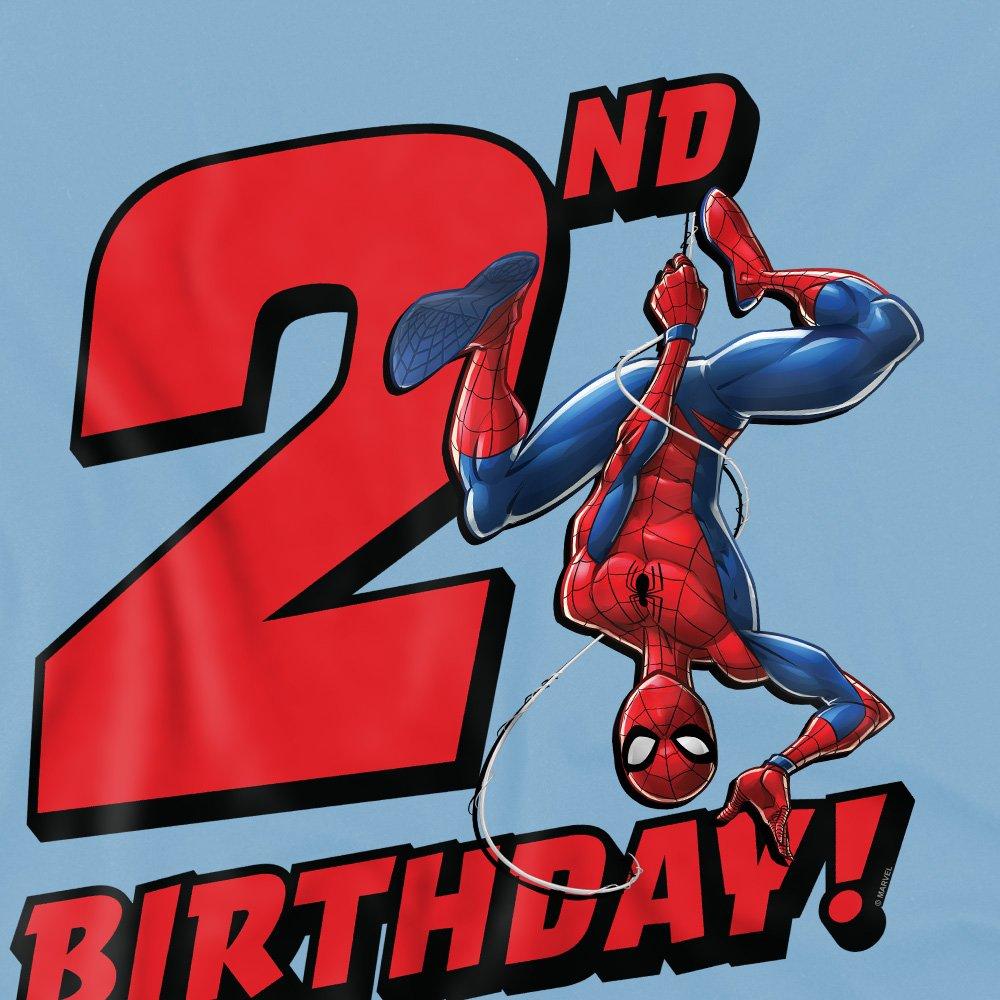Light Blue - Spiderman - Spider Man Birthday 2 Kids T-Shirt Light Blue - 2