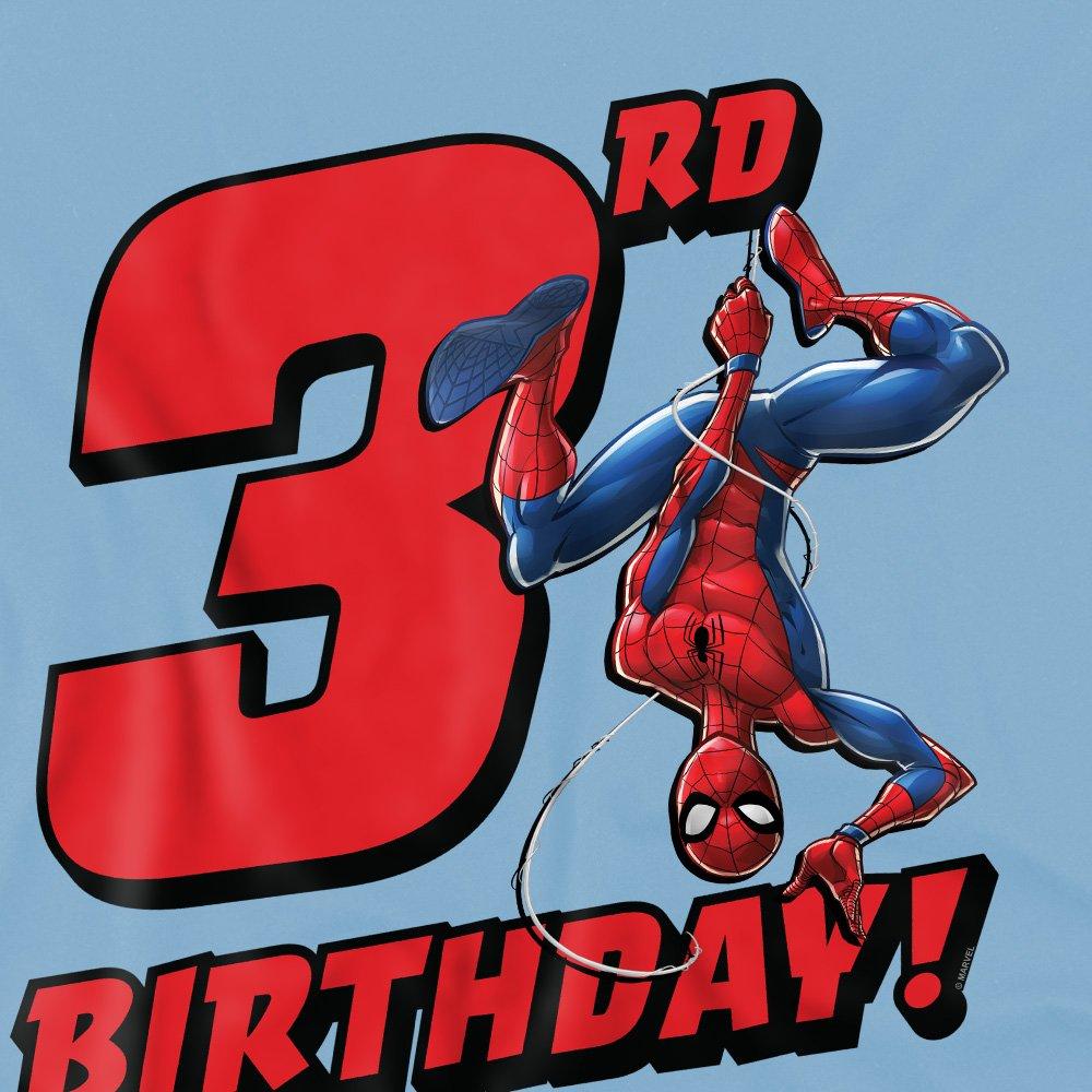 Light Blue - Spiderman - Spider Man Birthday 3 Kids T-Shirt Light Blue - 2