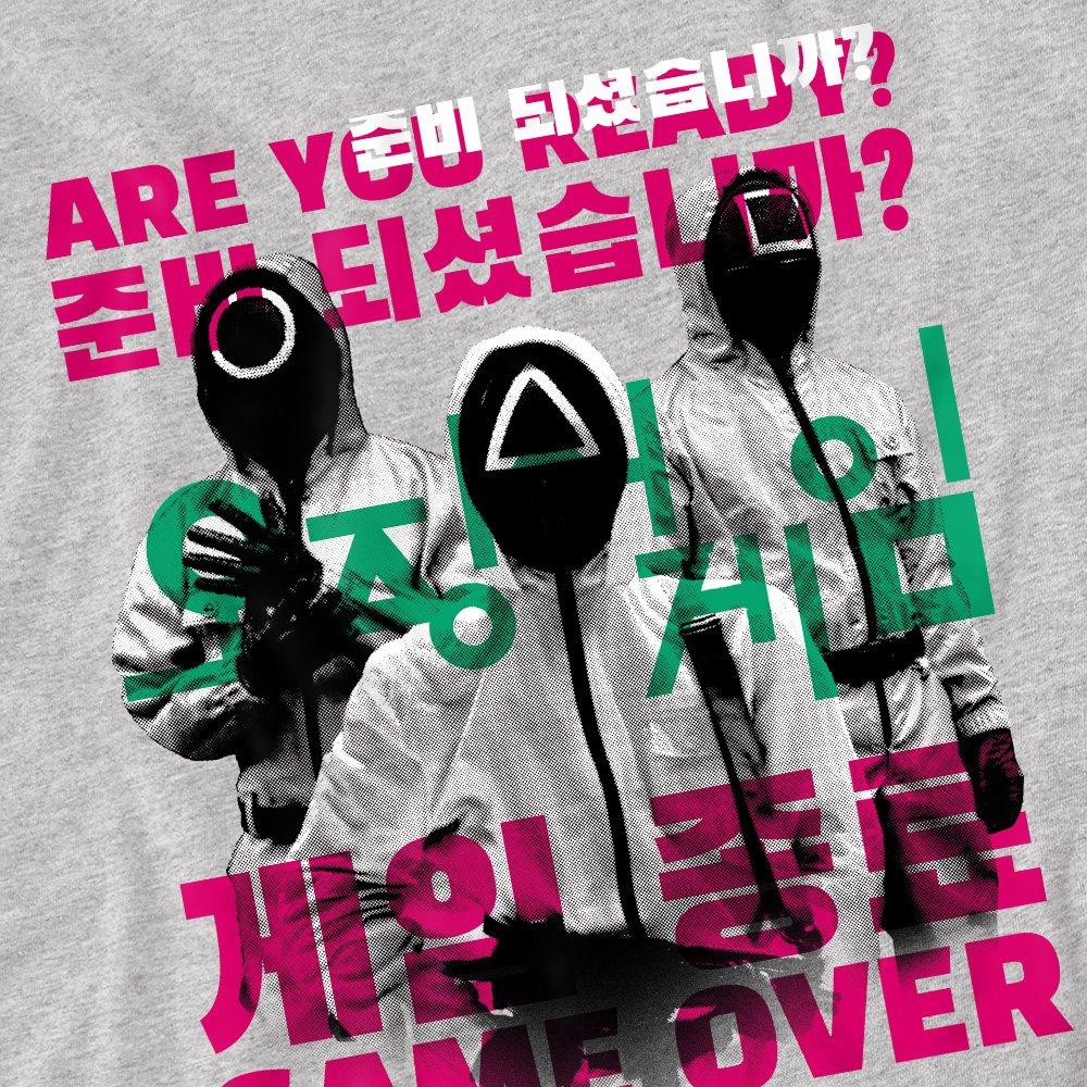 Light Grey - Squid Game - SQUID GAME GAME OVER GUARDS OVERLAY T-Shirt Athle - 2