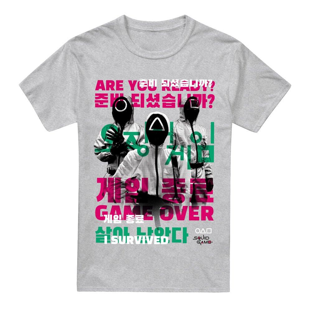 Light Grey - Squid Game - SQUID GAME GAME OVER GUARDS OVERLAY T-Shirt Athle - 4