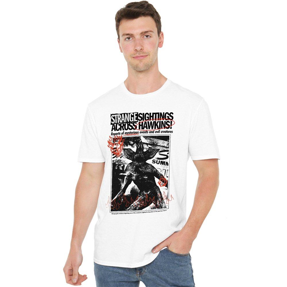 White - Stranger Things - Stranger Things Newspaper Demogorgon Sighting T-Sh - 1