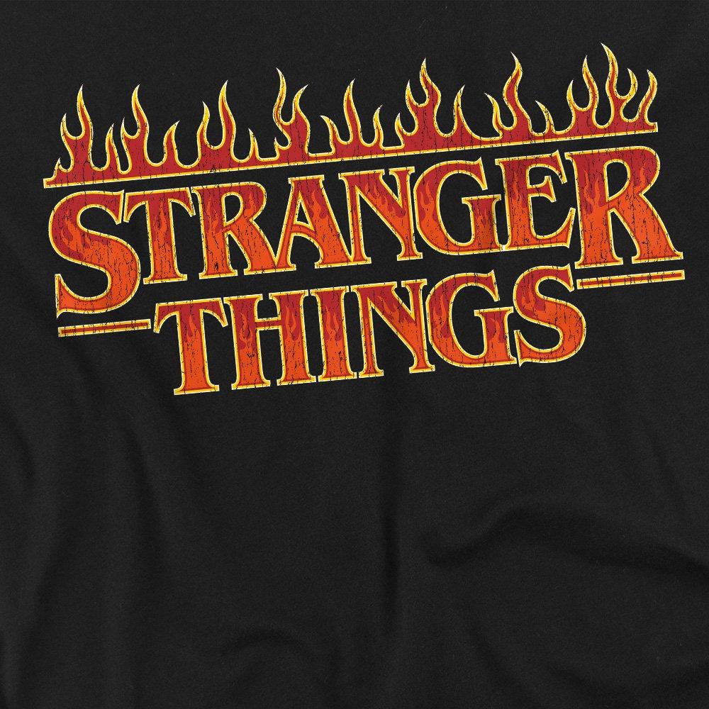 Black - Stranger Things - Stranger Things Vintage Flaming Logo T-Shirt Blac - 2
