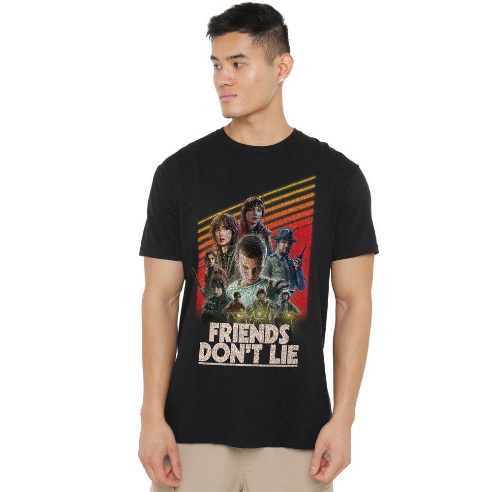 Black - Stranger Things - Stranger Things Friends DonT Lie Poster T-Shirt - 1