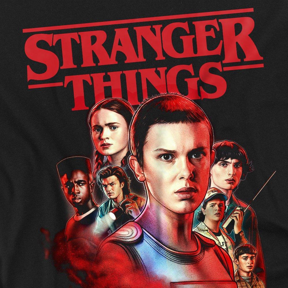 Black - Stranger Things - Stranger Things Hawkins Heroes Poster T-Shirt Bla - 2