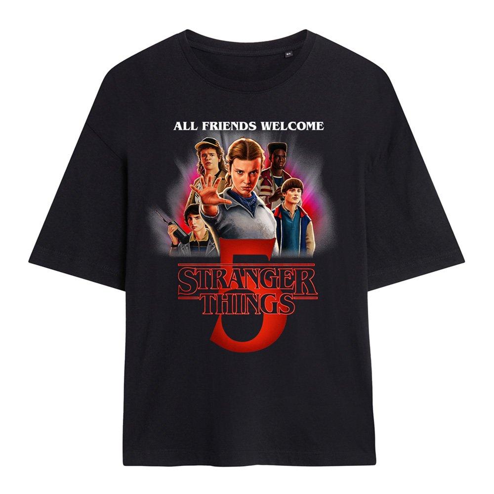 Black - Stranger Things - Stranger Things Season Five Poster Oversized T-Shi - 1