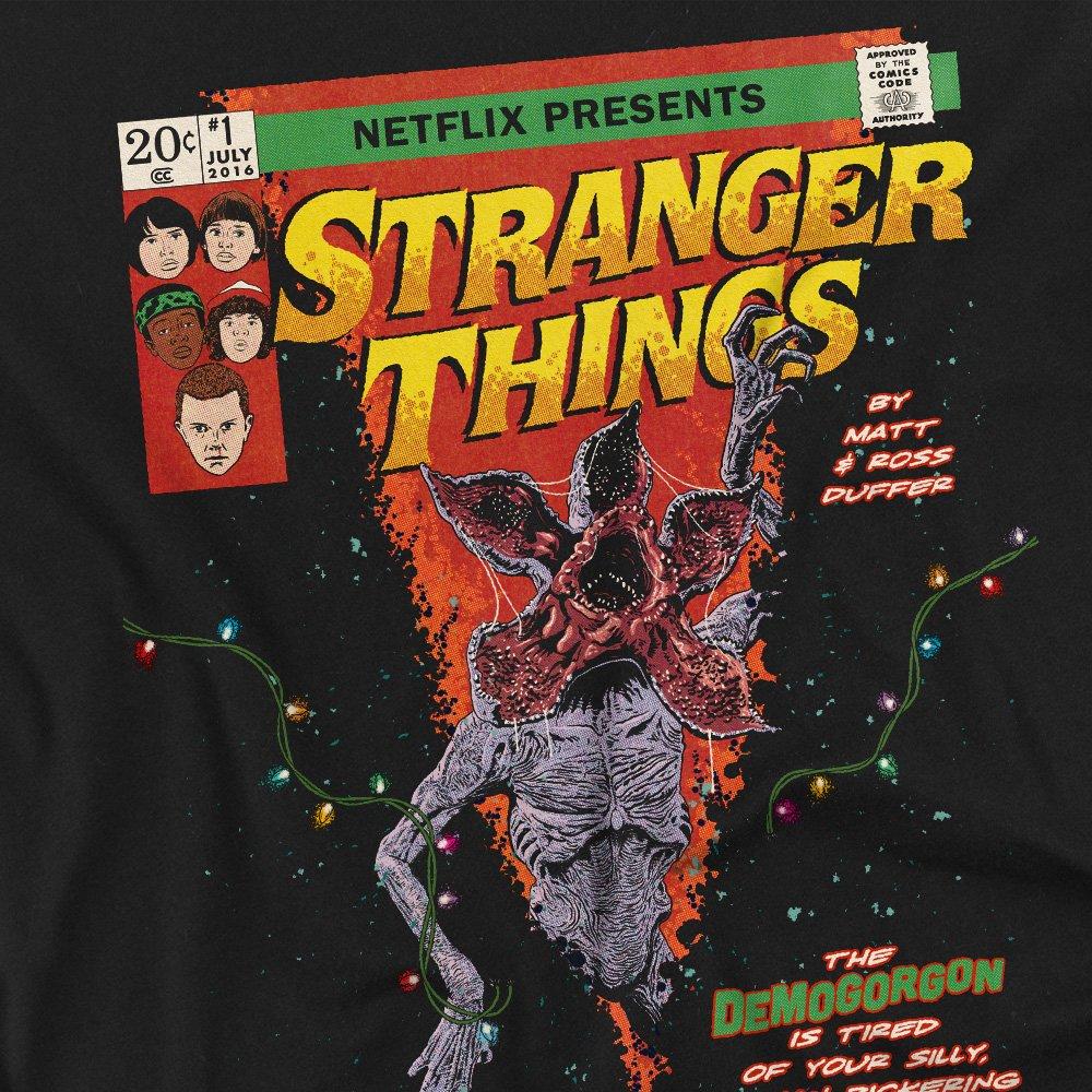 Black - Stranger Things - Stranger Things Welcome To Hawkins Comics T-Shirt - 2