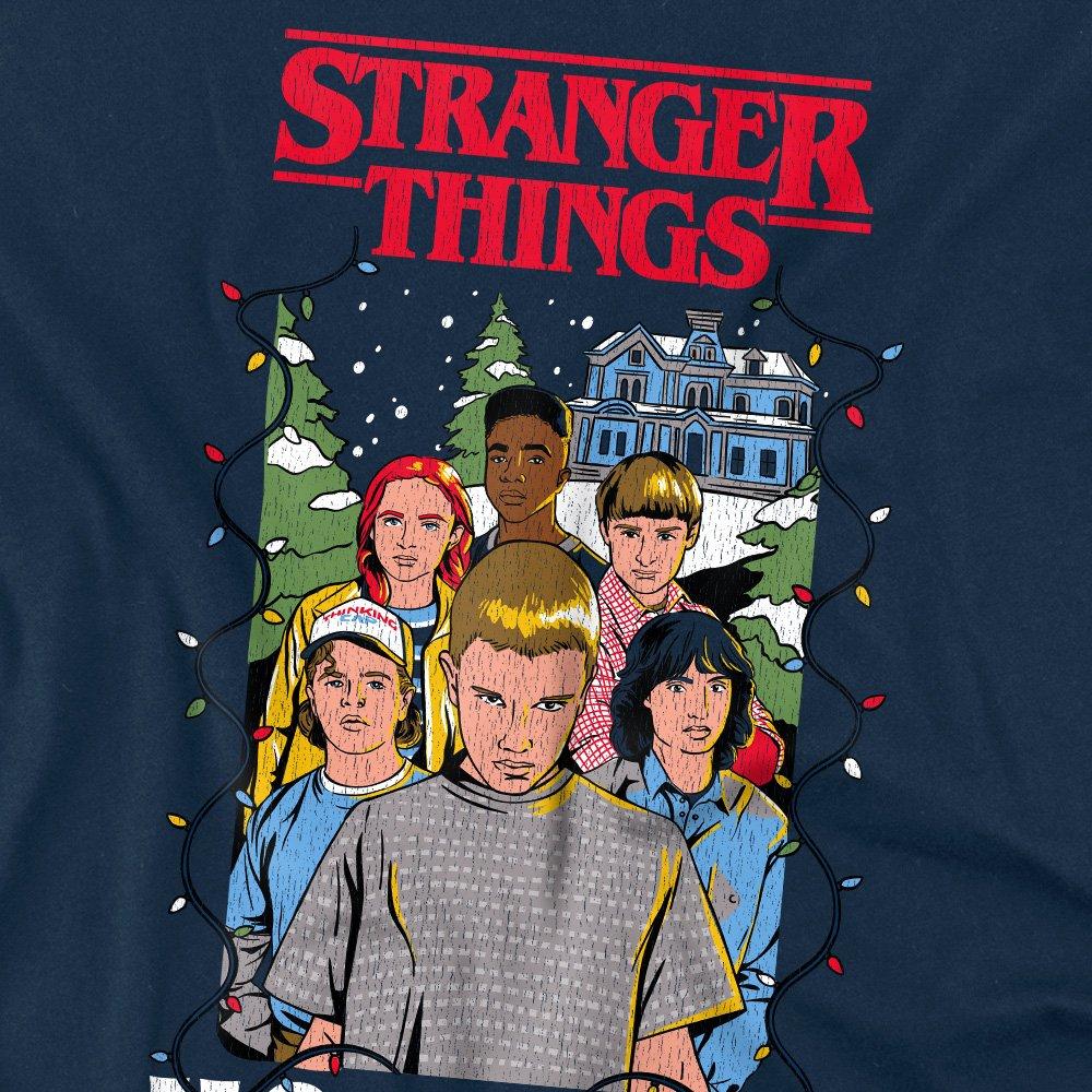 Navy - Stranger Things - Stranger Things Group Ho Ho Ho Christmas T-Shirt - 2