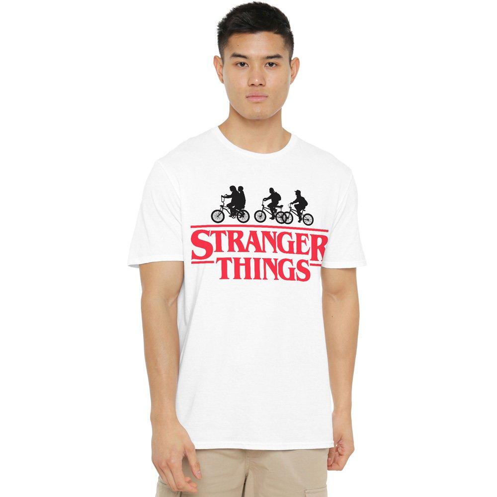 White - Stranger Things - Stranger Things Silhouette Bike Logo T-Shirt Whit - 1