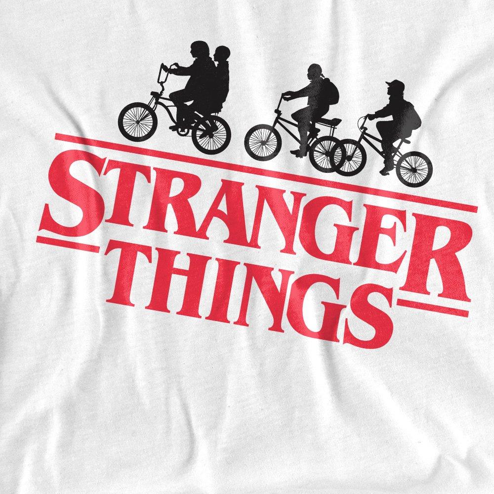 White - Stranger Things - Stranger Things Silhouette Bike Logo T-Shirt Whit - 2