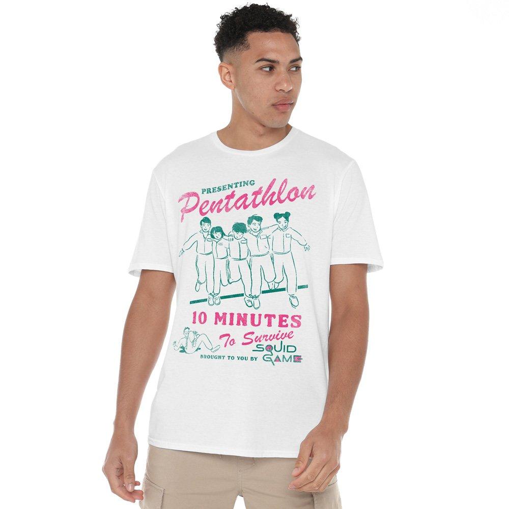 Squid Game SQUID GAME PENTATHLON RACE COMIC T-Shirt White