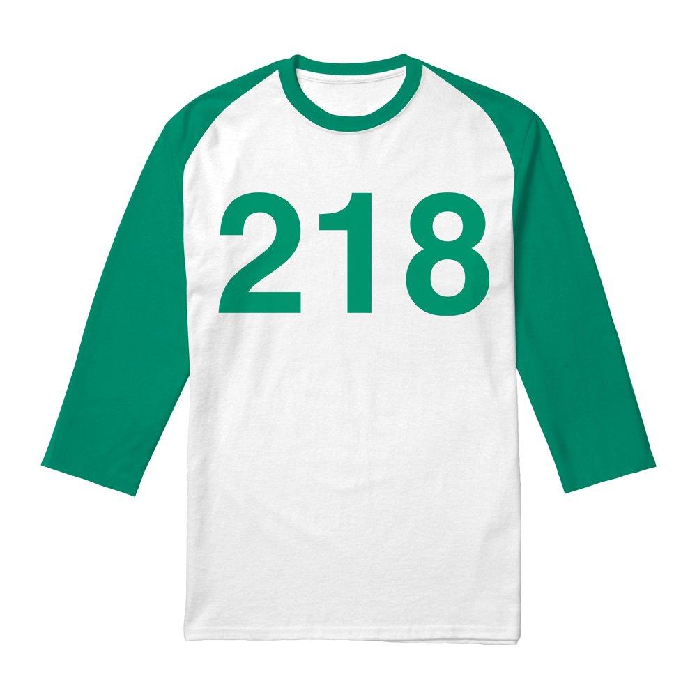 Squid Game Squid Game Player 218 3 4 Baseball T-Shirt White