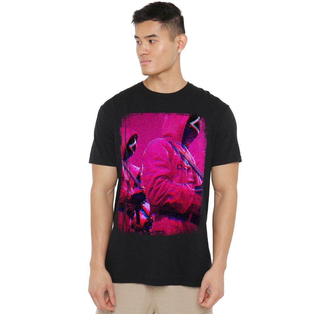 Squid Game Men's Guards Tv Screen T-Shirt Black - XL
