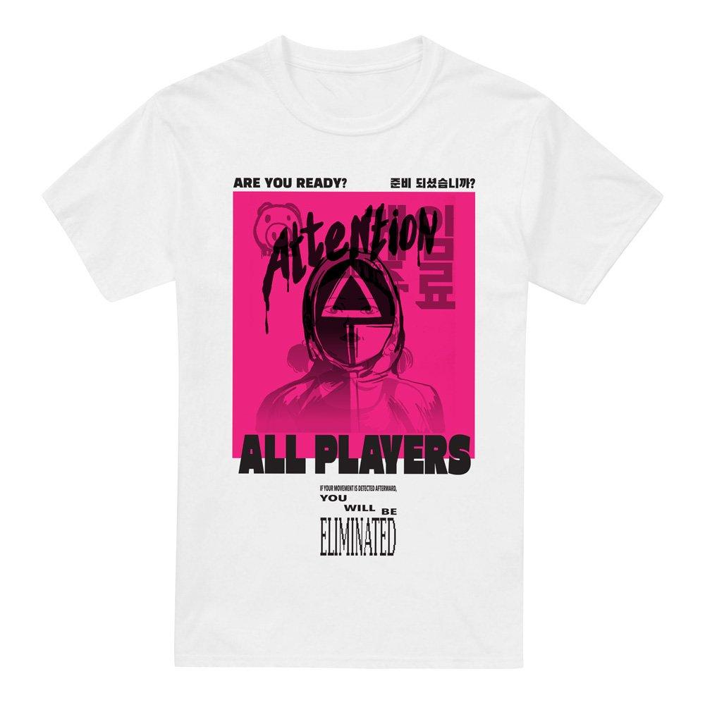 White - Squid Game - SQUID GAME ATTENTION GUARD T-Shirt White - 4