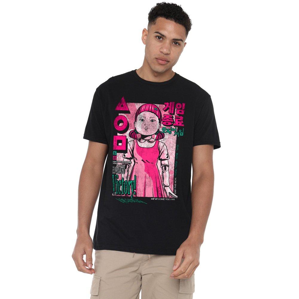 Squid Game Men's Young-Ee Comic Anime T-Shirt Black - 3XL