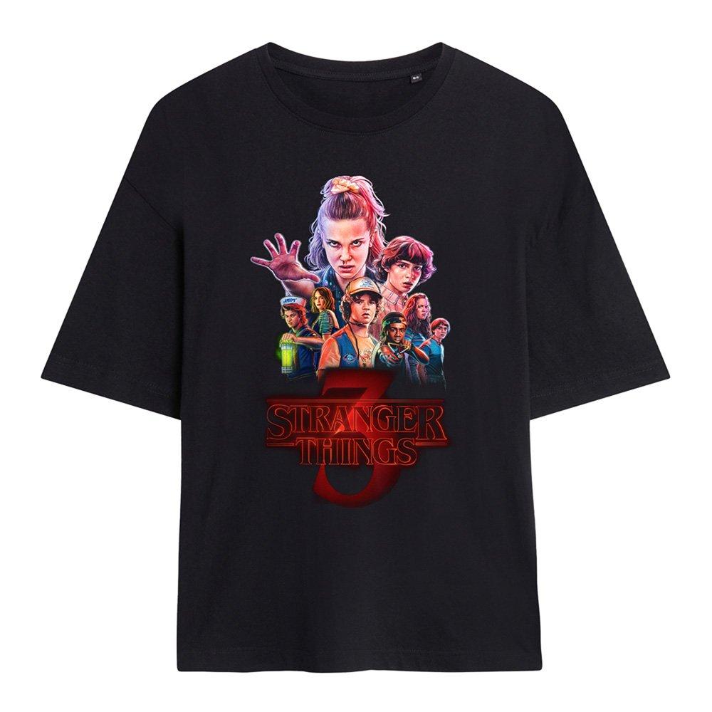 Black - Stranger Things - Stranger Things Season Three Poster Oversized T-Sh - 1
