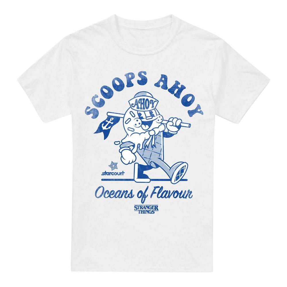 White - Stranger Things - Stranger Things Scoops Ahoy Retro T-Shirt White - 4