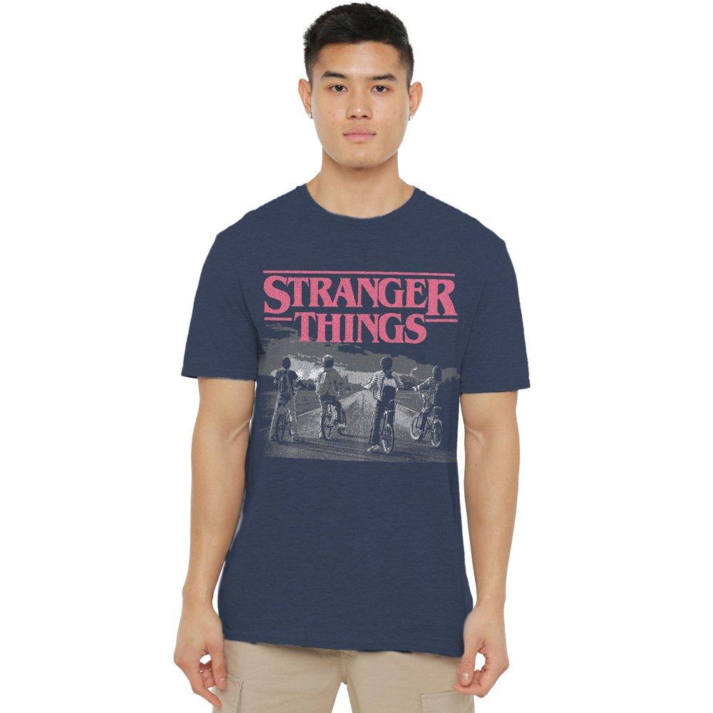 Navy - Stranger Things - Stranger Things Seson 1 Poster Bike Scene T-Shirt - 1