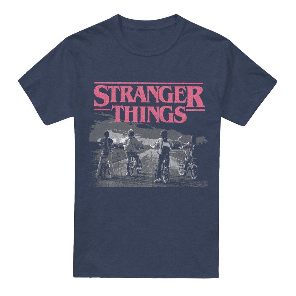 Navy - Stranger Things - Stranger Things Seson 1 Poster Bike Scene T-Shirt - 4