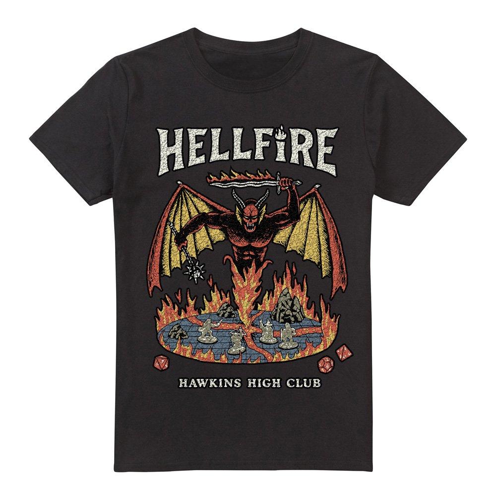 Black - Stranger Things - Stranger Things Vintage Hawkins High Hellfire T-Sh - 4