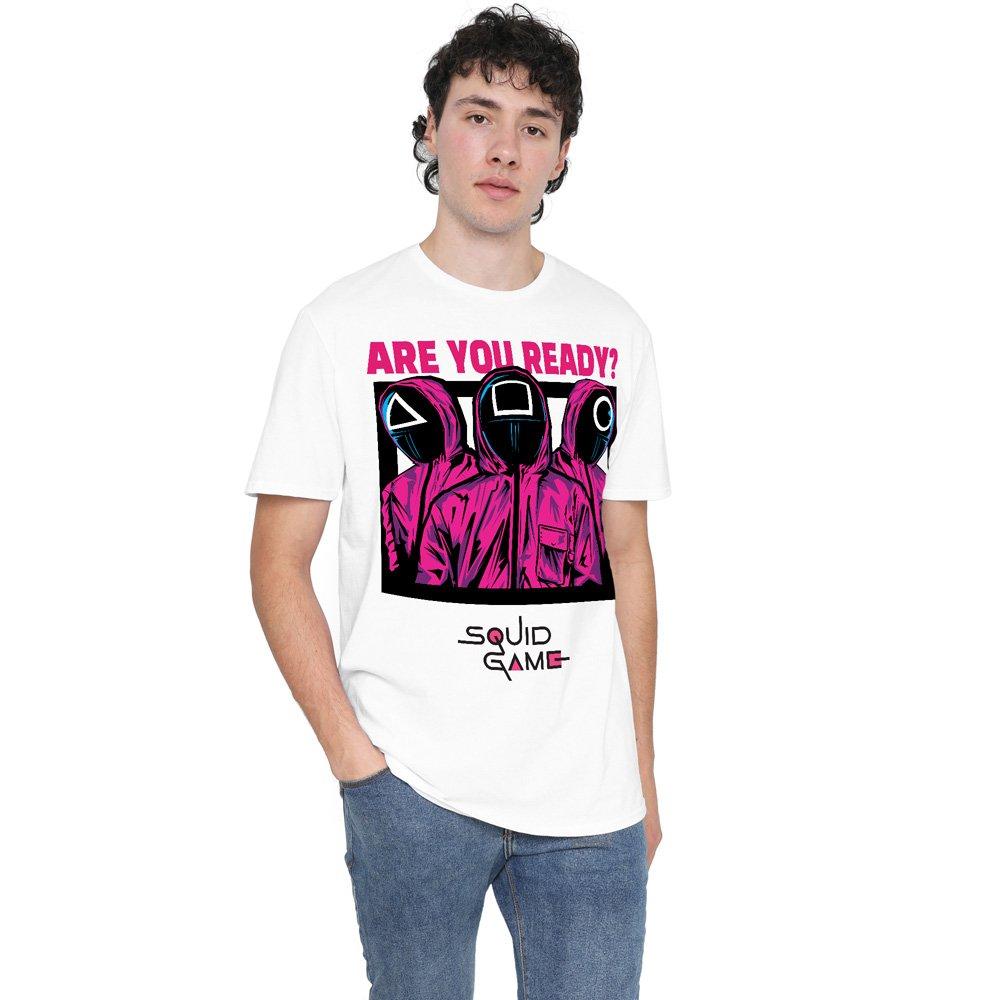 Squid Game Men's Guards Are You Ready Comic T-Shirt Whi - White - S