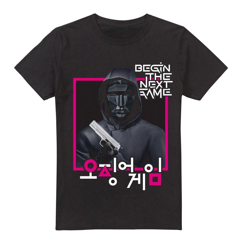 Black - Squid Game - SQUID GAME FRONT MAN KOREAN LOGO T-Shirt Black - 4