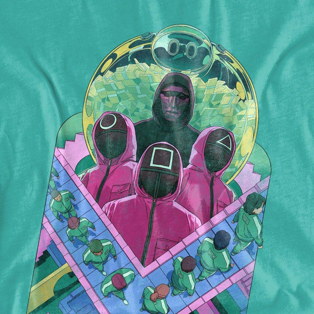 Jade - Squid Game - SQUID GAME FRONT MAN & GUARDS COMIC T-Shirt Jade - 2