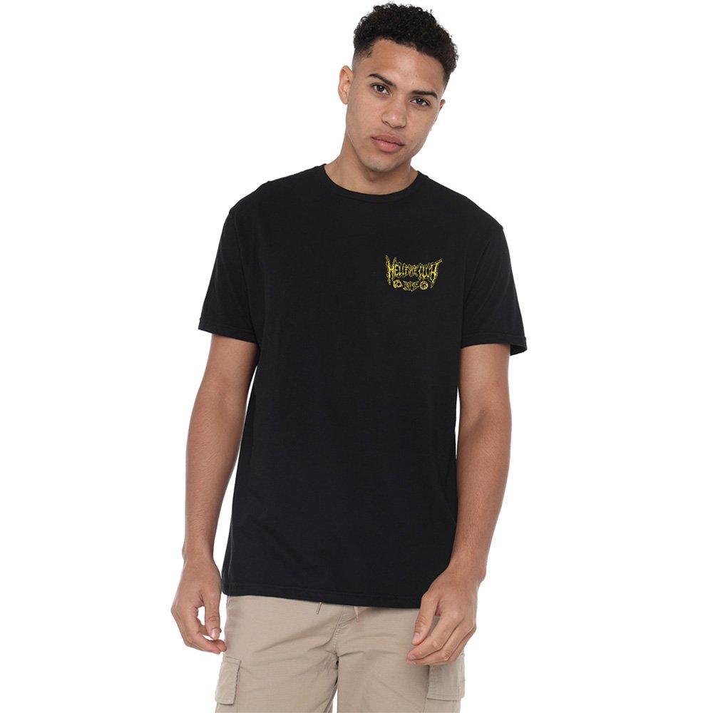 Black - Stranger Things - Stranger Things Hellfire Outline Front Back T-Shir - 2