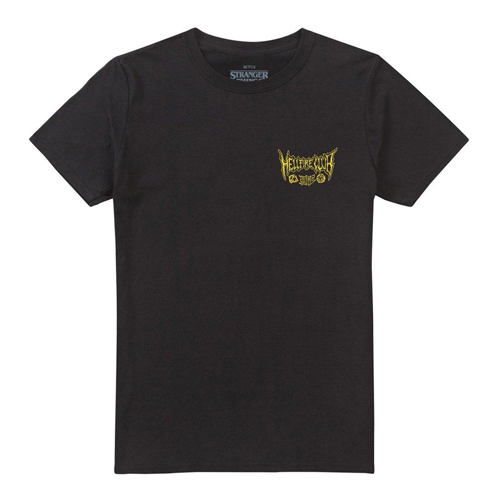 Black - Stranger Things - Stranger Things Hellfire Outline Front Back T-Shir - 5