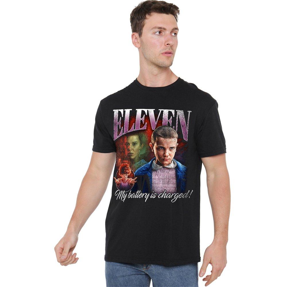 Black - Stranger Things - Stranger Things Eleven Homage T-Shirt Black - 1