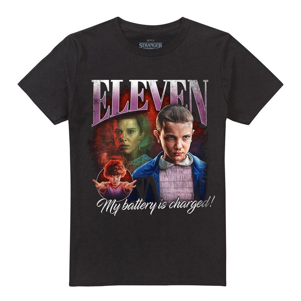 Black - Stranger Things - Stranger Things Eleven Homage T-Shirt Black - 4