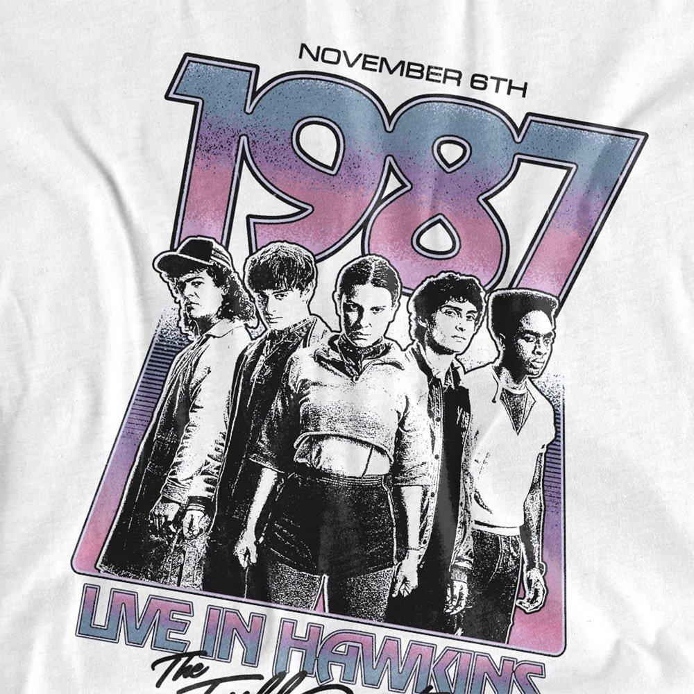 White - Stranger Things - Stranger Things Hawkins 1987 Group Tour Poster Ove - 2