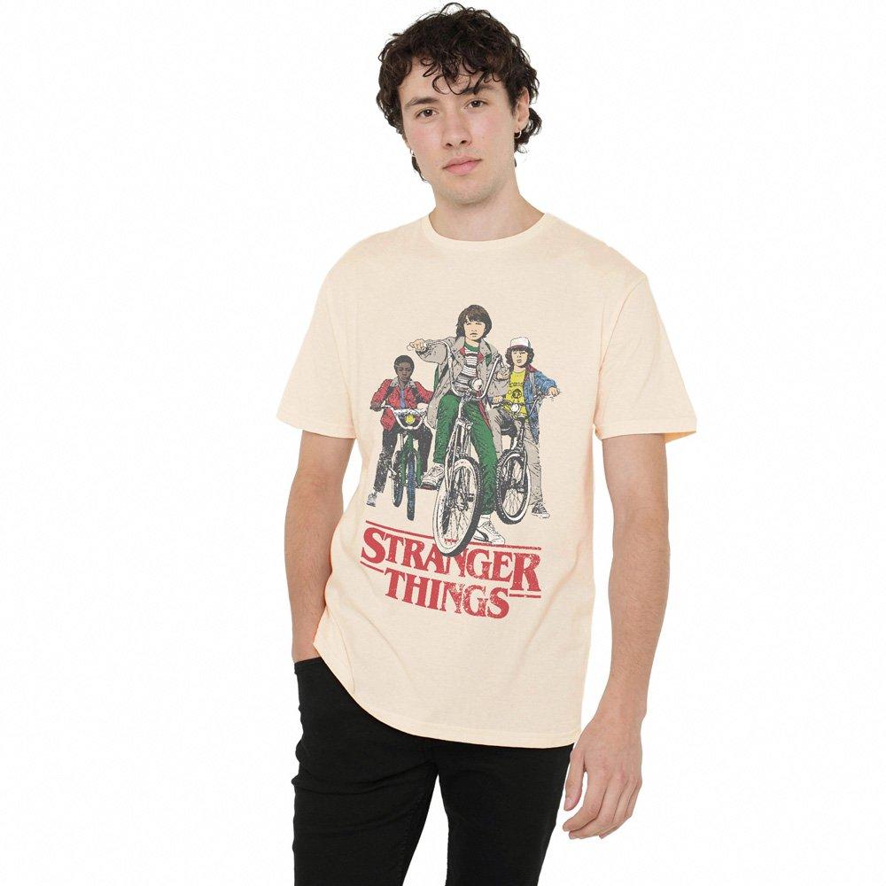 Stranger Things Hawkins Bike Riders T-Shirt Cream