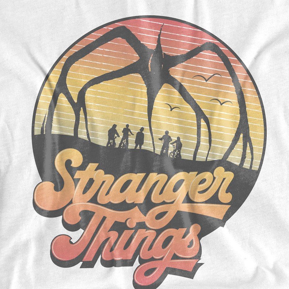 White - Stranger Things - Stranger Things 80S Sunset Mindflayer Group Fashi - 2