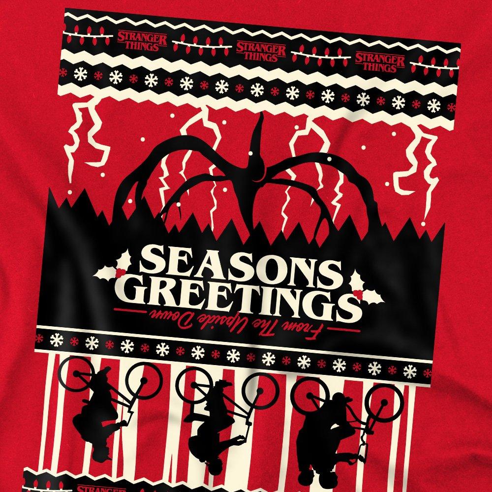 Red - Stranger Things - Stranger Things Fair Isle Christmas T-Shirt Red - 2