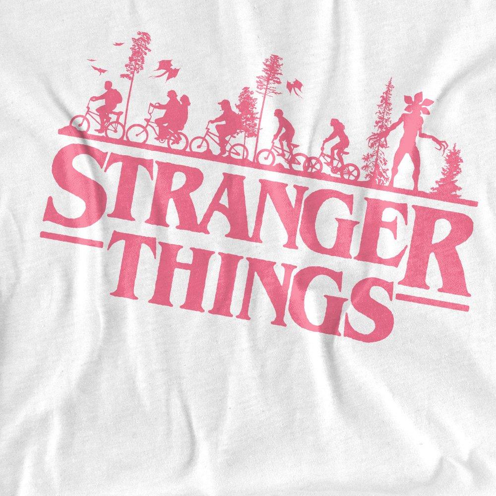 White - Stranger Things - Stranger Things Bike Ride Logo T-Shirt White - 2
