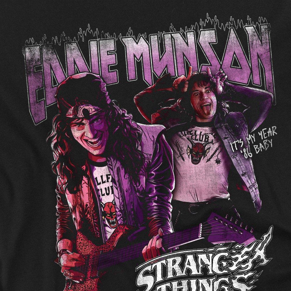 Black - Stranger Things - Stranger Things Eddie Munson Homage 86 T-Shirt Bl - 2