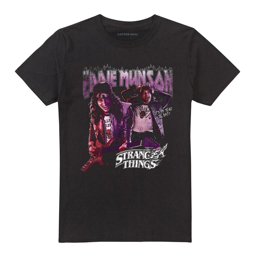 Black - Stranger Things - Stranger Things Eddie Munson Homage 86 T-Shirt Bl - 4