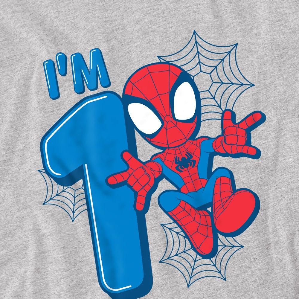 Light Grey - Spiderman - Spider Man Cute Spidey Birthday 1 Kids T-Shirt Lig - 2