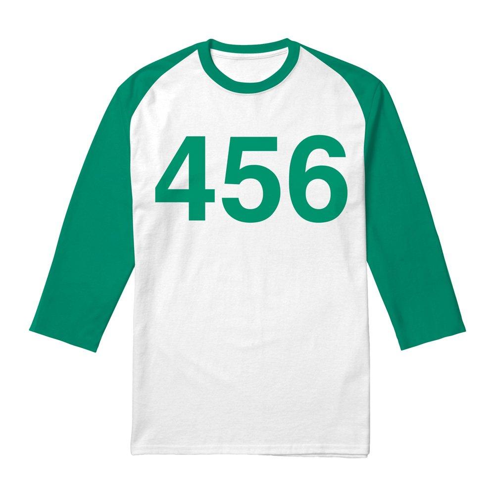 Multi - Squid Game - Squid Game Player 456 3 4 Baseball T-Shirt White - 1