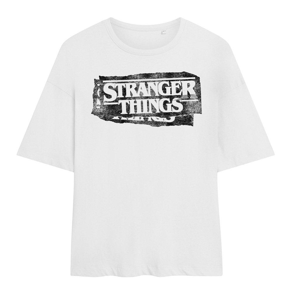 White - Stranger Things - Stranger Things Punk Logo Oversized T-Shirt White - 1