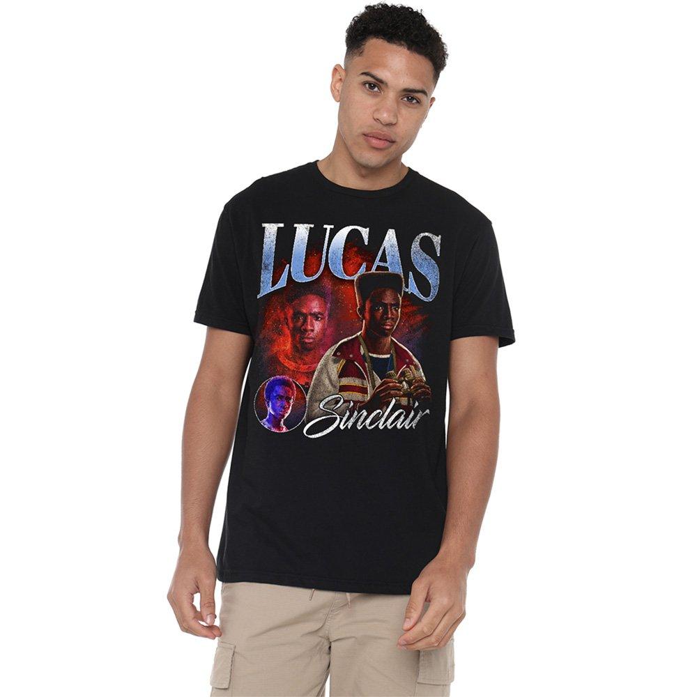 Black - Stranger Things - Stranger Things Lucas Homage T-Shirt Black - 1