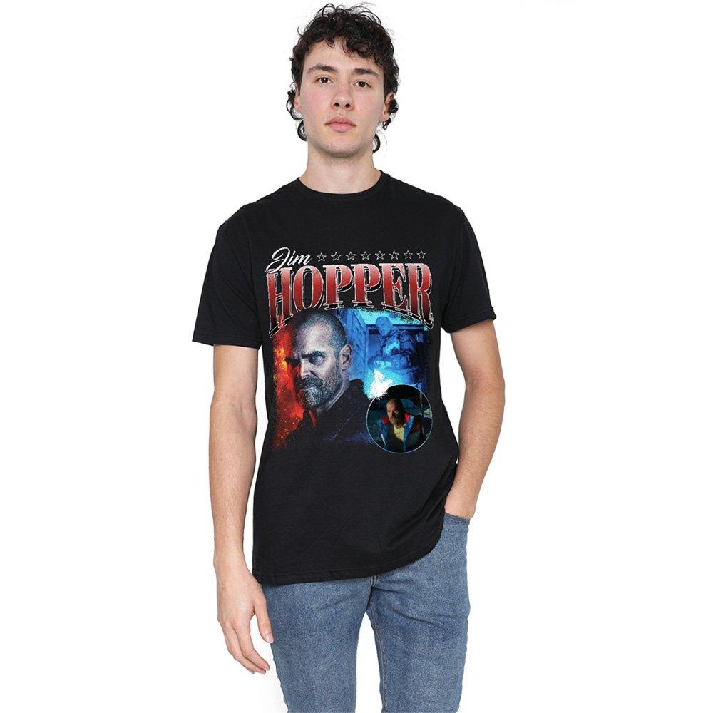 Black - Stranger Things - Stranger Things - Season Four Jim Hopper Homage T- - 1