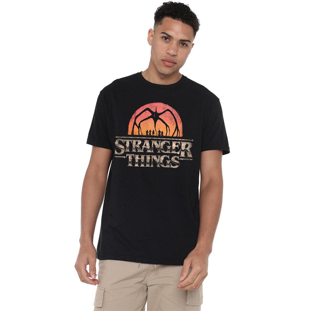 Black - Stranger Things - Stranger Things Sunset Logo T-Shirt Black - 1
