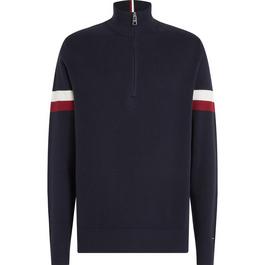 Tommy Hilfiger Global Stripe Half Zip Mock Neck Jumper